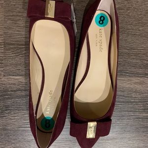 Kate spade bow flat burgundy
